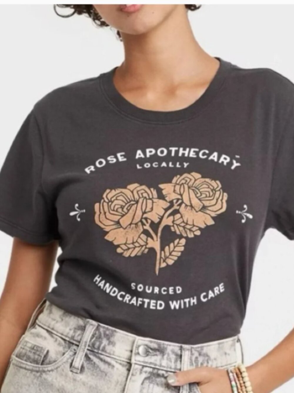 Schitt's Creek Rose Apothecary Graphic Logo Charcoal Grey T-Shirt